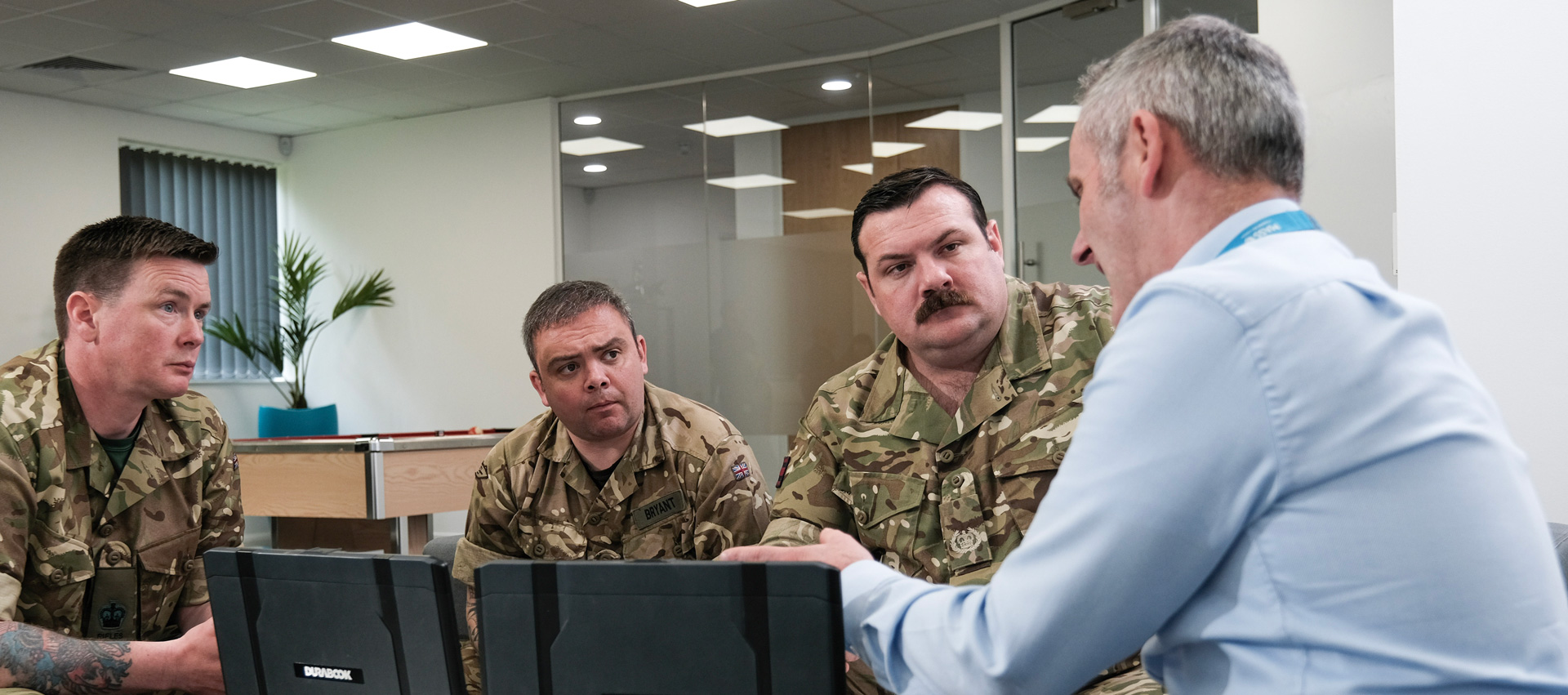 computer programme demonstration to UK military personel